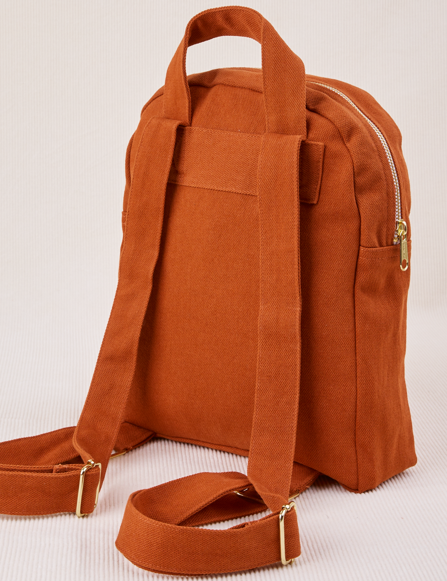 Mini Backpack in Burnt Terracotta back view