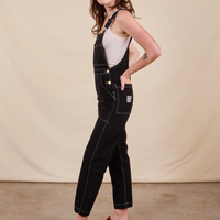 Side view of Original Overalls in Basic Black worn by Alex