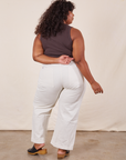 Back view of Western Pants in Vintage Tee Off-White and espresso brown Tank Top on Morgan