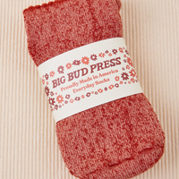 Thick Crew Sock in Paprika with packaging