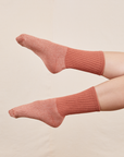 Thick Crew Sock in Clay Red