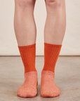 Thick Crew Sock in Burnt Orange