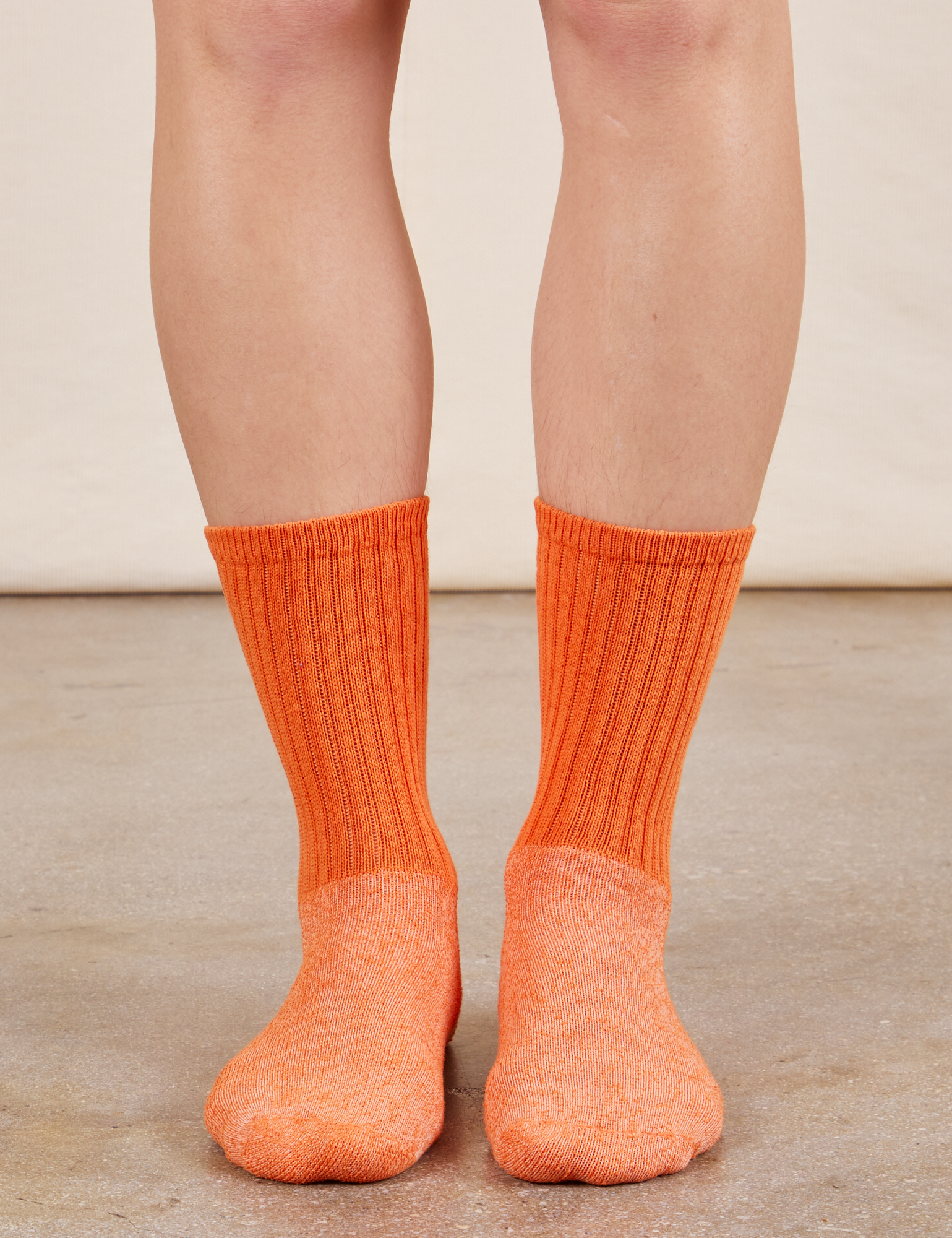 Thick Crew Sock in Orange Sherbert