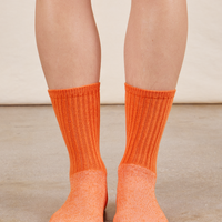 Thick Crew Sock in Orange Sherbert