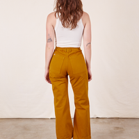 Western Pants in Spicy Mustard back view on Alex