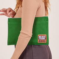 Big Pouch in Forest Green held by model