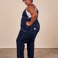 Original Overalls in Navy Blue side view on Morgan