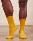 Thick Crew Sock in Mustard Yellow