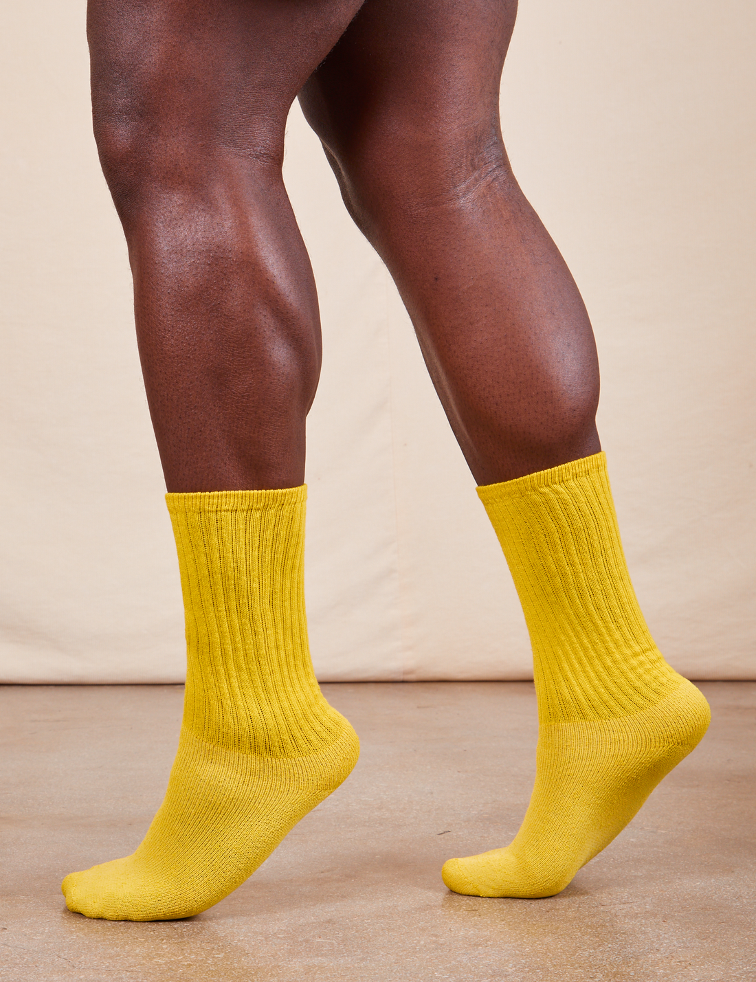 Thick Crew Sock in Golden Yellow