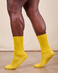 Thick Crew Sock in Golden Yellow