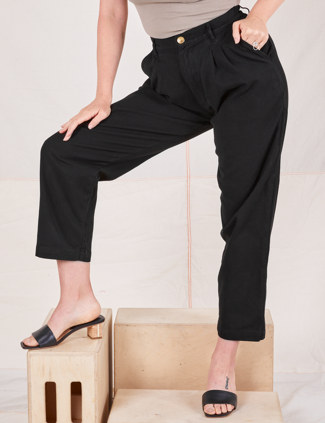 Heritage Trousers in Basic Black worn by Allison