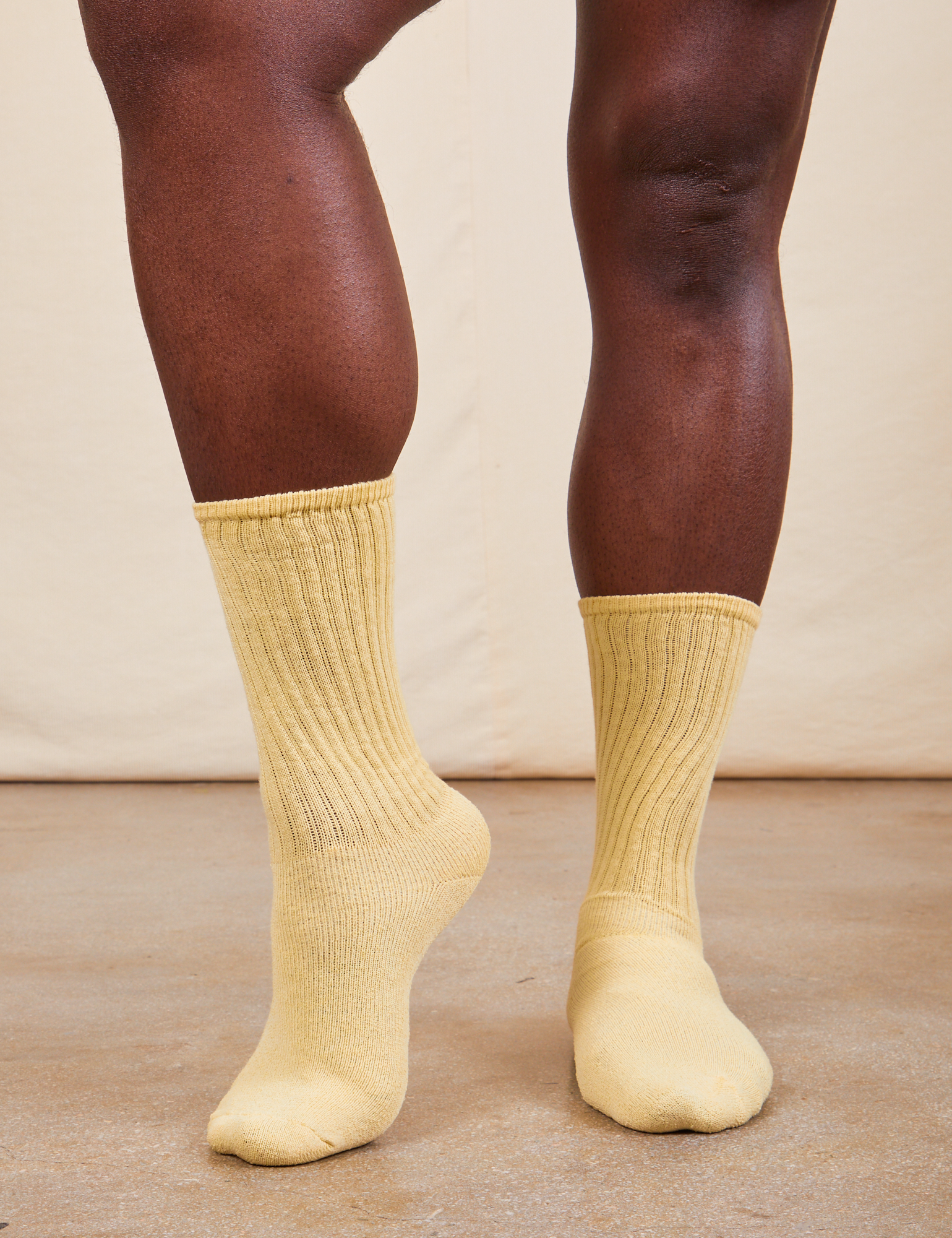 Thick Crew Sock in Butter Yellow