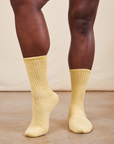 Thick Crew Sock in Butter Yellow