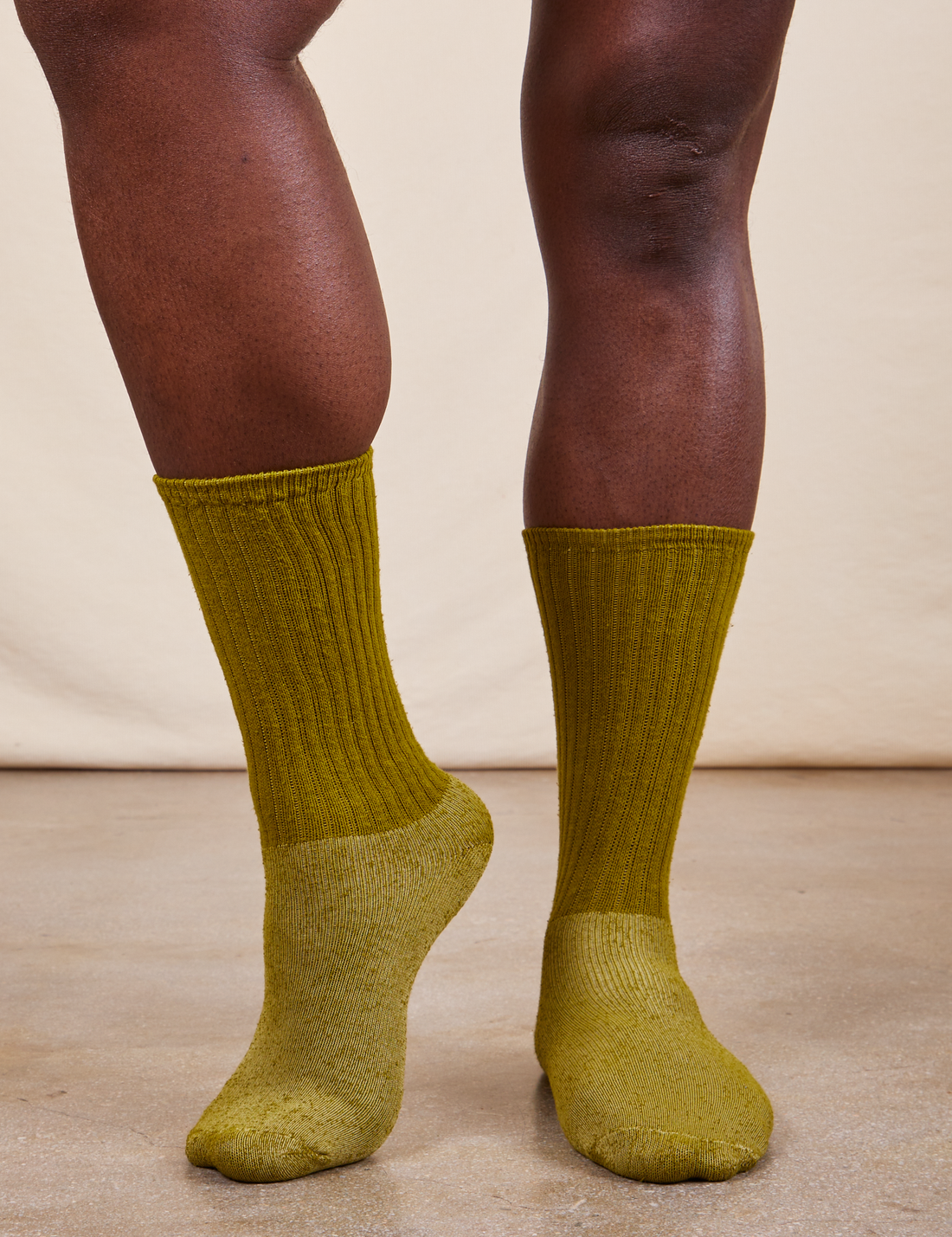 Thick Crew Sock in Olive Green