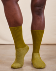 Thick Crew Sock in Olive Green