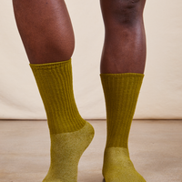 Thick Crew Sock in Olive Green