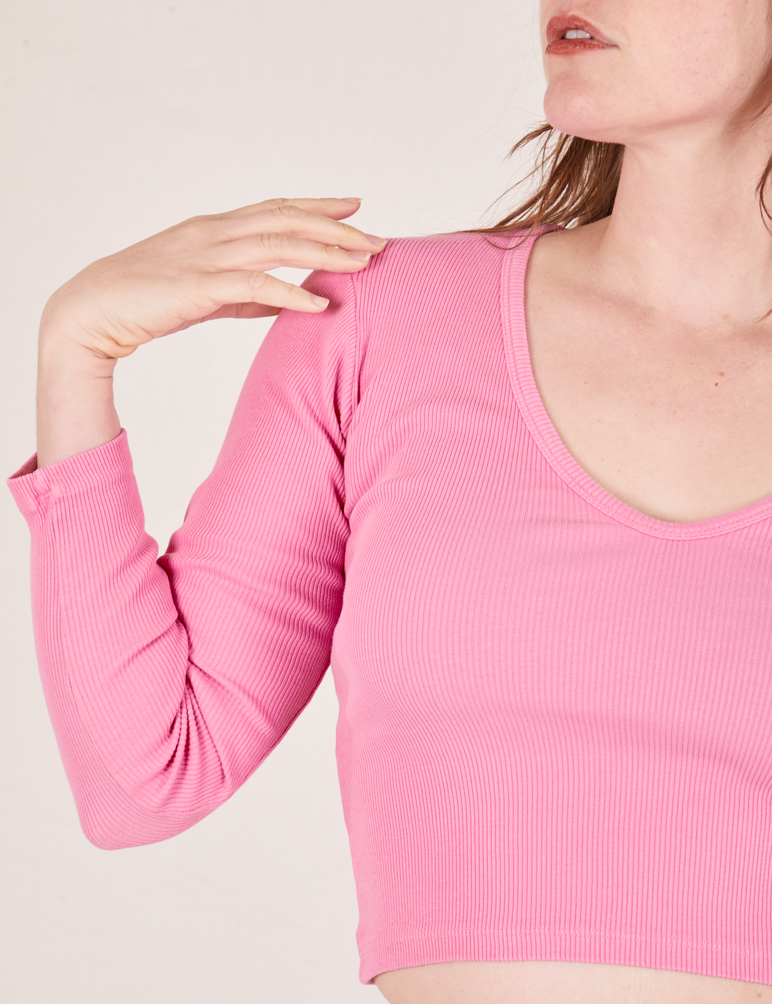 Long Sleeve V-Neck Tee - Bubblegum Pink – BIG BUD PRESS