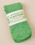 Thick Crew Sock in Kelly Green with packaging