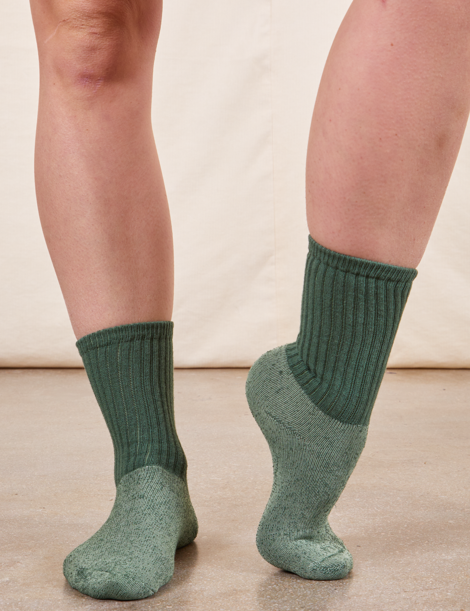 Thick Crew Sock in Dark Emerald Green