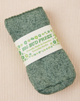 Thick Crew Sock in Dark Emerald Green with packaging