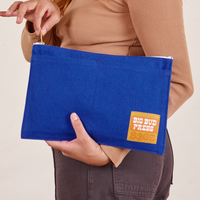 Big Pouch in Royal Blue held by model