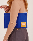 Big Pouch in Royal Blue held by model