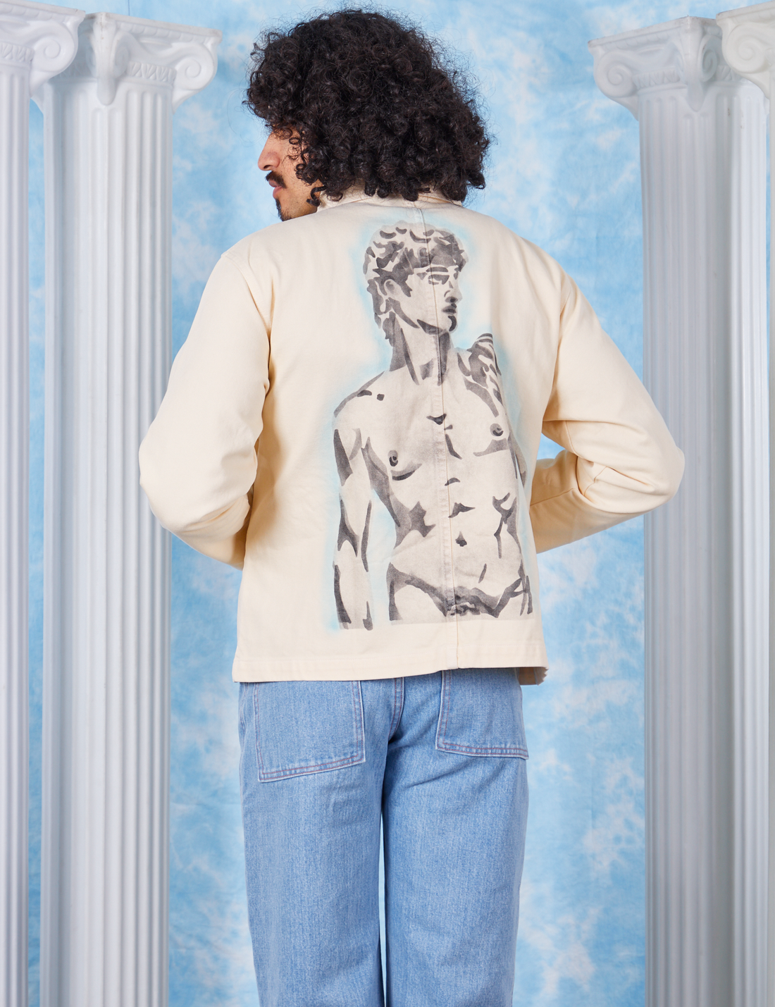 David Neoclassical Work Jacket back view on Jesse