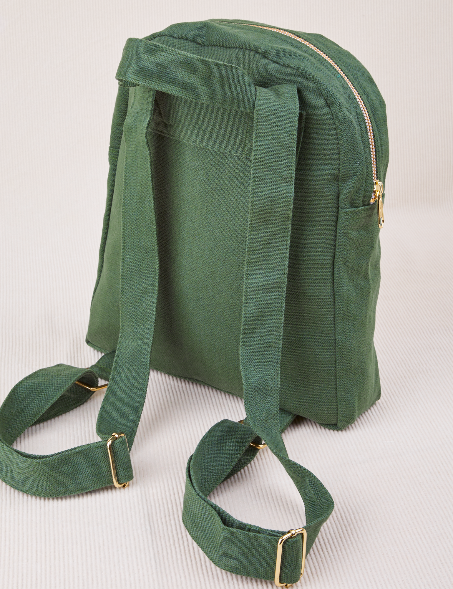 Mini Backpack in Dark Emerald Green back view