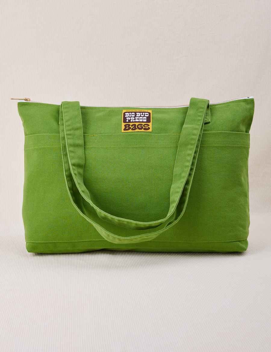XL Zip Tote in Bright Olive