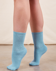 Thick Crew Sock in Baby Blue