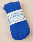 Thick Crew Sock in Royal Blue with packaging