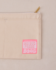 Big Pouch in Vintage Off-White with pink Big Bud Press label