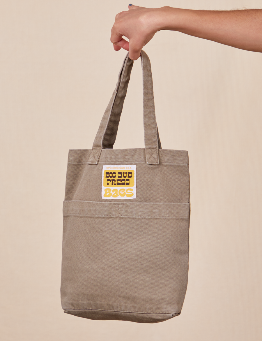 Mini Tote Bags in Khaki Grey