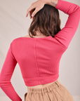 Wrap Top in Hot Pink back view on Alex