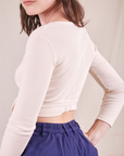 Wrap Top in Vintage Tee Off-White angled back view on Alex