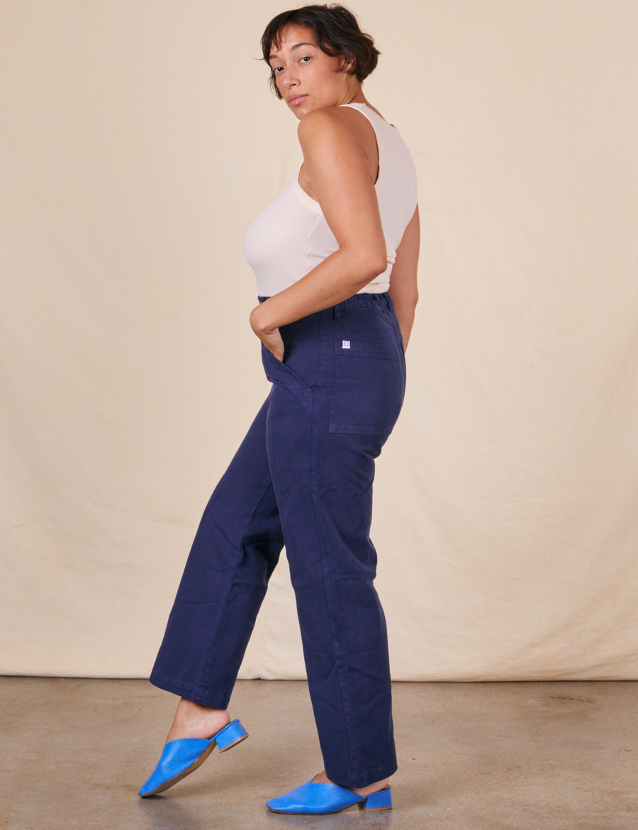 Work Pants in Navy Blue on Tiara