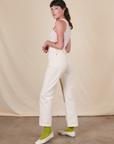 Side view of Work Pants in Vintage Tee Off-White on Alex