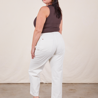 Work Pants in Vintage Tee Off-White back view on Faye wearing espresso brown Tank Top