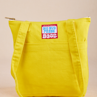 Over-Shoulder Zip Mini Tote in golden yellow