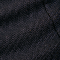 Long Sleeve Fisherman Polo in Basic Black fabric detail