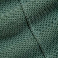 Long Sleeve Fisherman Polo in Dark Emerald Green fabric detail close up