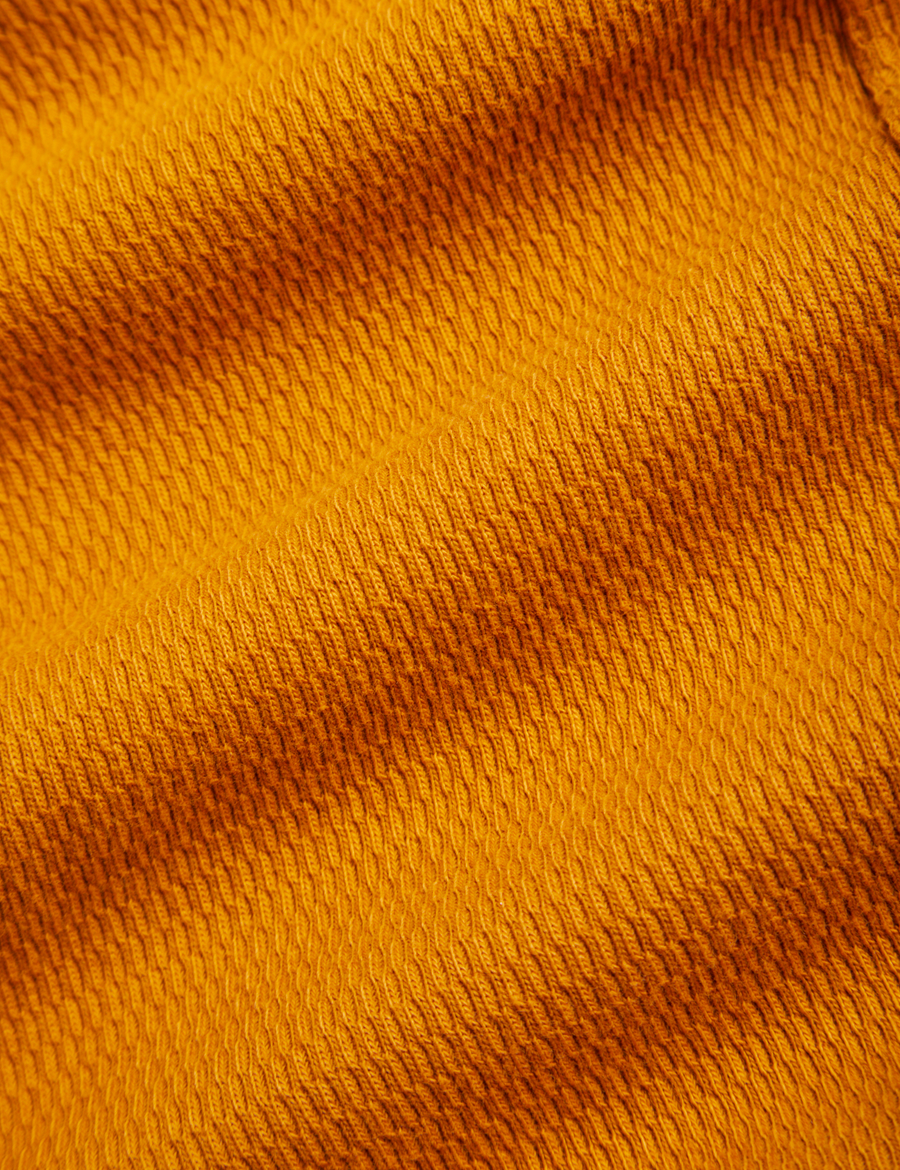 Fisherman Polo in Spicy Mustard fabric detail