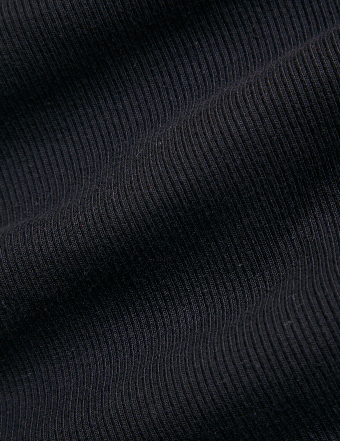 Essential Turtleneck in Basic Black detail close up of knit fabric
