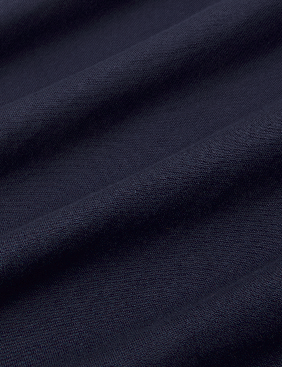 The Organic Vintage Tee in Navy Blue fabric detail