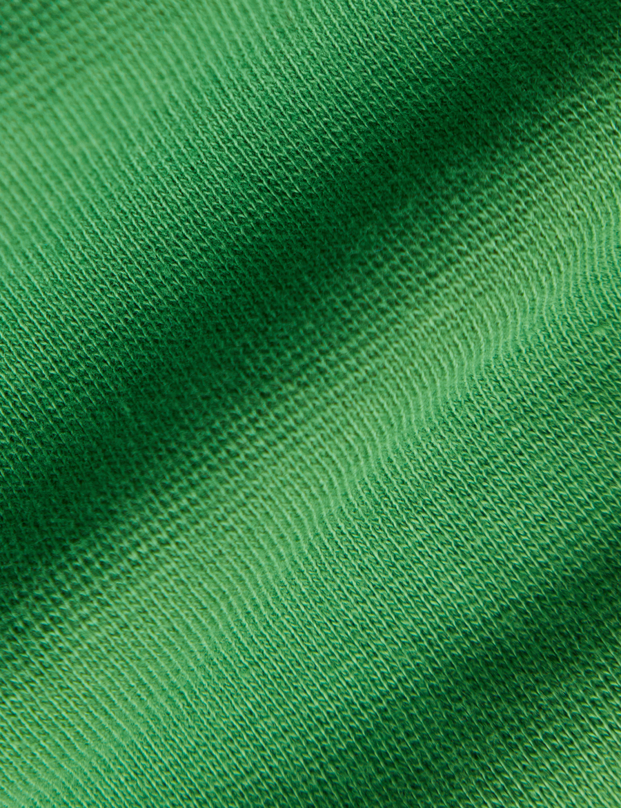 The Tank Top in Forest Green fabric close up 