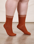 Everyday Sock in Burnt Terracotta on model