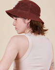 Big Bud Bucket Hat in fudgesicle brown side view on Hana