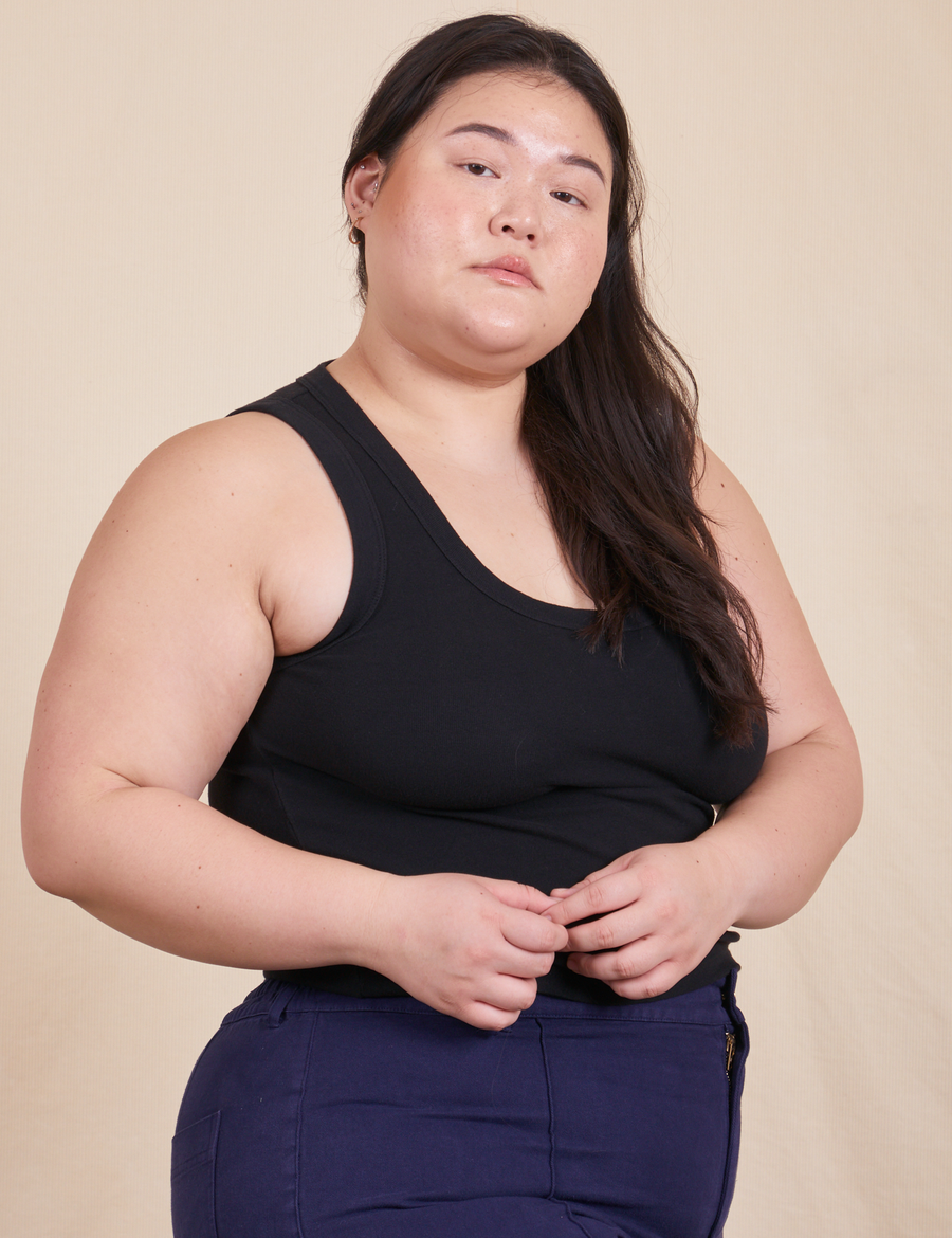 The Tank Top in Basic Black on Ashley