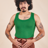 The Tank Top in Forest Green on Jesse