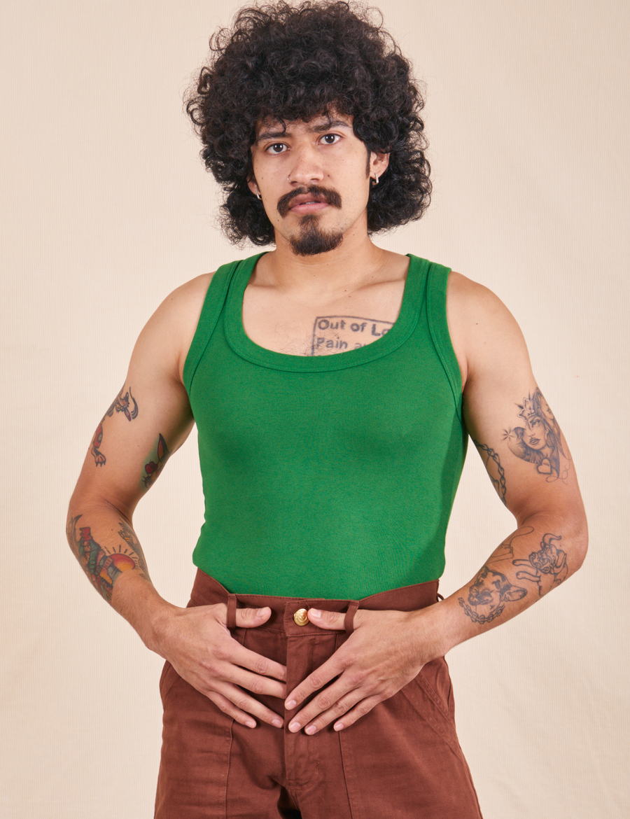 The Tank Top in Forest Green on Jesse